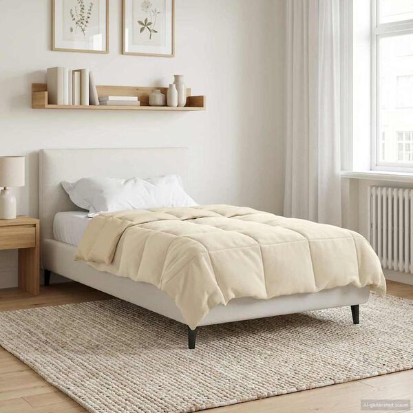 vidaXL Duvet d'&eacute;t&eacute; simple Matelass&eacute; Cr&egrave;me 140 x 200 cm Microfibre
