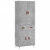 vidaXL Buffet haut Gris b&eacute;ton 69,5x34x180 cm Bois d'ing&eacute;nierie