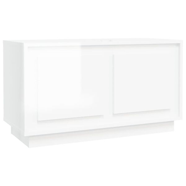 vidaXL Meuble TV blanc brillant 80x35x45 cm bois d'ingénierie