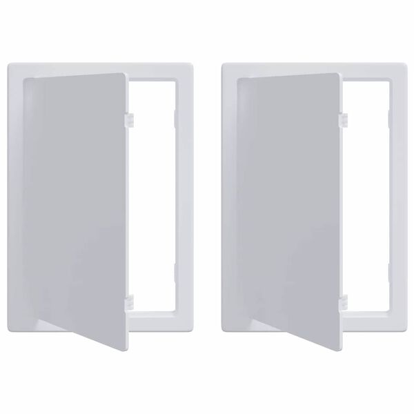 vidaXL Panneaux d'Acc&egrave;s 2 pcs Blanc 15 x 23 cm Plastic ABS