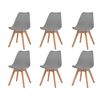 vidaXL Chaises à manger lot de 6 Gris Plastique
