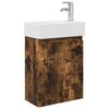 vidaXL Meuble de salle de bain avec robinet Ch&ecirc;ne fum&eacute;