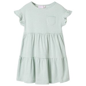 Robe pour enfants &agrave; manches &agrave; volants menthe 128