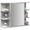 vidaXL Armoire &agrave; miroir de bain Gris b&eacute;ton 80x20,5x64 cm Agglom&eacute;r&eacute;
