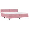 vidaXL Lit &agrave; ressorts avec matelas Rose 200 x 200 cm Polyester