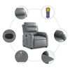 vidaXL Fauteuil de massage inclinable &eacute;lectrique gris similicuir