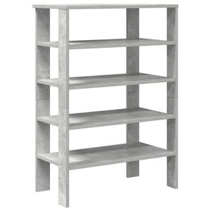vidaXL &Eacute;tag&egrave;re &agrave; chaussures gris b&eacute;ton 61x32x87,5 cm bois d'ing&eacute;nierie