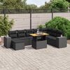 vidaXL Salon de jardin 9 pcs avec coussins noir r&eacute;sine tress&eacute;e