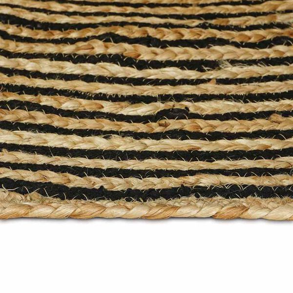 vidaXL Tapis Naturel et Noir 240 x 240 cm Jute