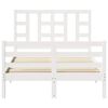 vidaXL Cadre de lit sans matelas blanc bois de pin massif