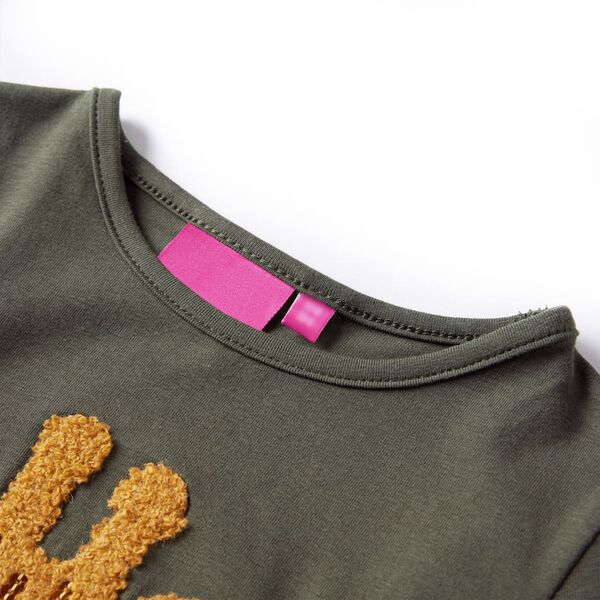 T-shirt enfants &agrave; manches longues kaki 140