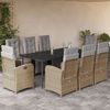vidaXL Ensemble &agrave; manger de jardin et coussins 9 pcs beige Poly rotin