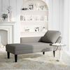 vidaXL Chaise longue avec coussin gris clair tissu en velours côtelé