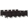 vidaXL Ensemble de salle &agrave; manger pour jardin 11 pc Marron Rotin