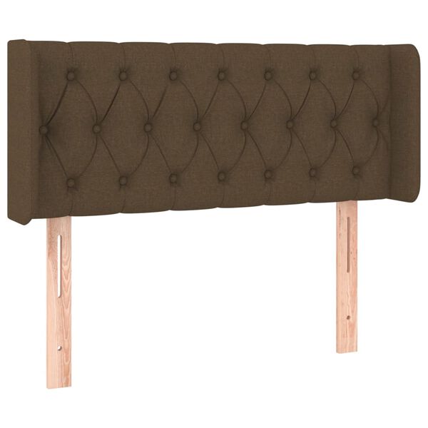 vidaXL T&ecirc;te de lit &agrave; LED Marron fonc&eacute; 93x16x78/88 cm Tissu