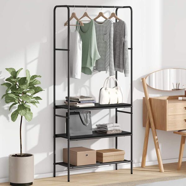 vidaXL Porte-vêtements Chêne noir 77 x 30 x 171 cm Bois d'ingénierie