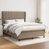 vidaXL Sommier &agrave; lattes de lit avec matelas Taupe 140x190 cm Tissu