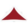 vidaXL Voile de parasol Tissu Oxford triangulaire 3,5x3,5x4,9 m Rouge