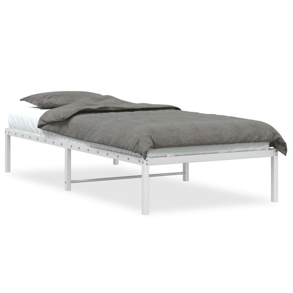 vidaXL Cadre de lit m&eacute;tal sans matelas blanc 90x200 cm