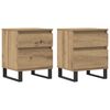 vidaXL Tables de chevet 2 pcs ch&ecirc;ne artisanal 40x35x50 cm
