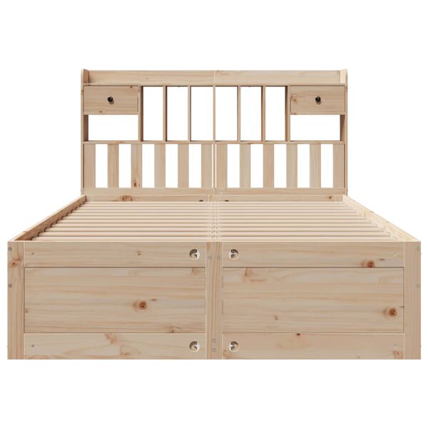 vidaXL Lit bibliothèque sans matelas 150x200 cm bois massif de pin