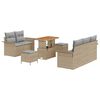 vidaXL Ensemble de canap&eacute; de jardin 8 pcs Beige et Gris clair