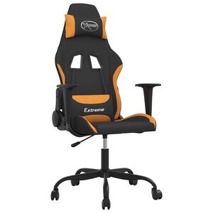 vidaXL Chaise de jeu Noir et orange Tissu