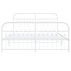 vidaXL Cadre de lit métal sans matelas et pied de lit blanc 150x200 cm