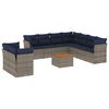 vidaXL Salon de jardin 10 pcs avec coussins gris r&eacute;sine tress&eacute;e