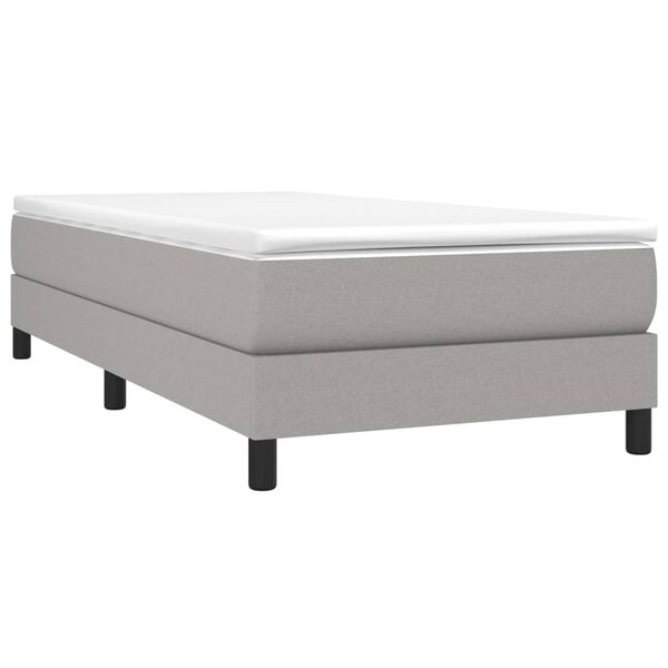 vidaXL Sommier à lattes de lit et matelas Gris clair 90x190 cm Tissu