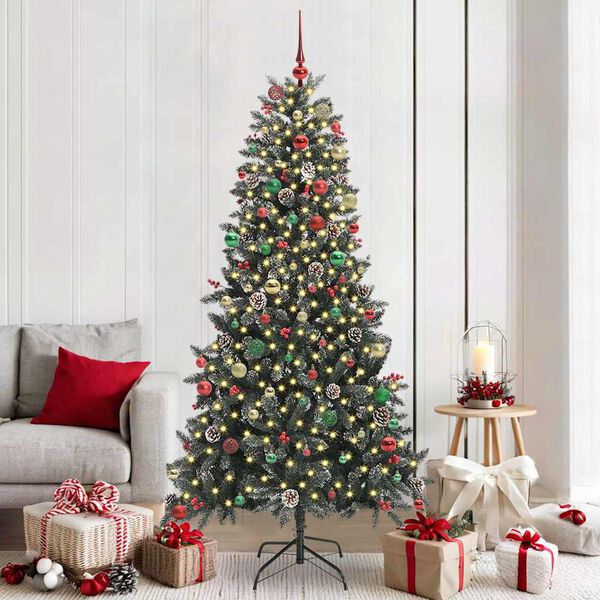 vidaXL Sapin de No&euml;l artificiel Vert 210 cm PVC, plastique et acier