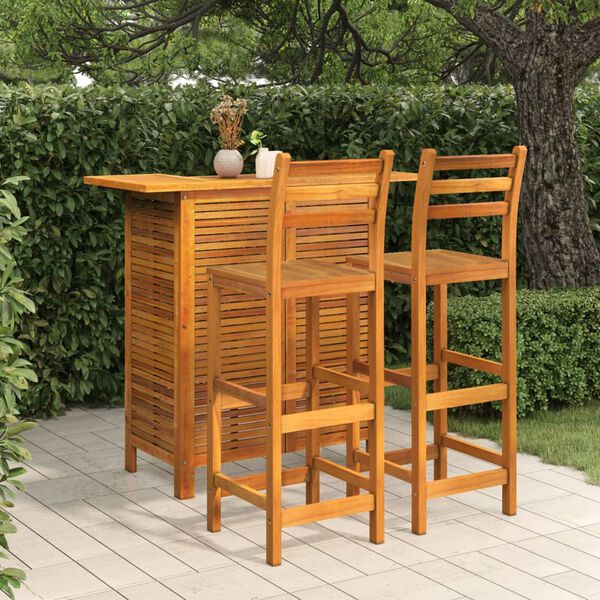 vidaXL Ensemble de bar de jardin 3 pcs Bois d'acacia solide