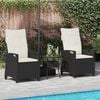 vidaXL Chaise de jardin 2 pcs Noir et Cr&egrave;me 56 x 60 x 112 cm