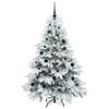 vidaXL Sapin de No&euml;l artificiel avec 150 LED Blanc 150 cm PE et PVC