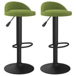 vidaXL Tabourets de bar lot de 2 vert clair velours