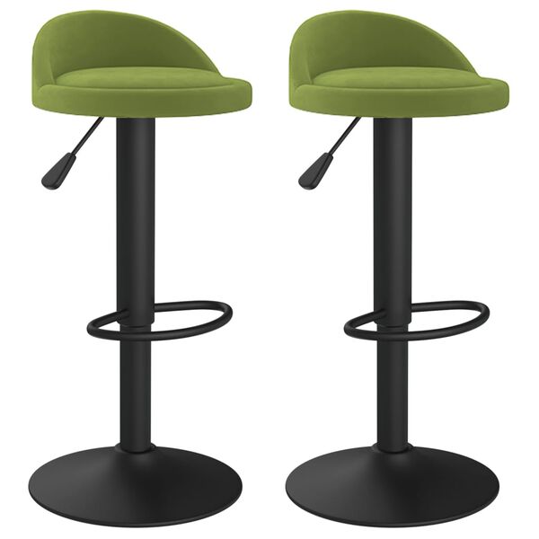 vidaXL Tabourets de bar lot de 2 vert clair velours