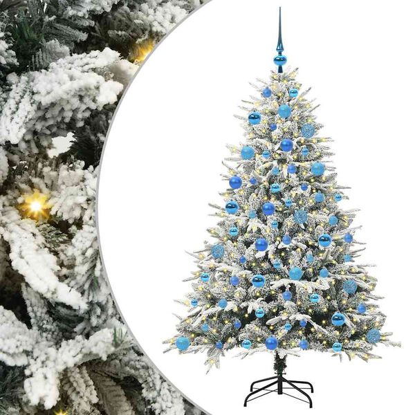 vidaXL Arbre de No&euml;l artificiel pr&eacute;-&eacute;clair&eacute; avec ensemble de boules