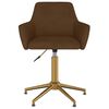 vidaXL Chaise pivotante de salle &agrave; manger Marron Velours