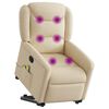vidaXL Fauteuil inclinable de massage Cr&egrave;me Tissu