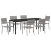 vidaXL Ensemble de salle &agrave; manger pour jardin 7 pcs Gris polyrotin