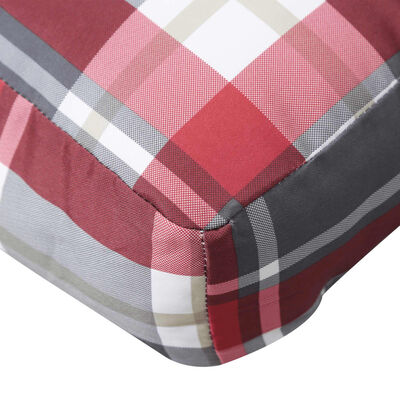 vidaXL Coussin de palette motif à carreaux rouge tissu