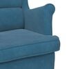 vidaXL Fauteuil &agrave; bascule &agrave; oreilles en velours bleu bois massif