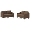 vidaXL Ensemble de canap&eacute;s 2 pcs avec coussins Marron Tissu