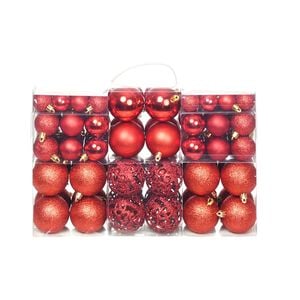vidaXL Ensemble de boules de No&euml;l 100 pcs 3/4/6 cm Rouge