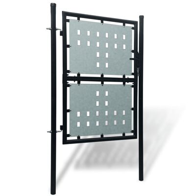 vidaXL Portail simple de clôture Noir 100x175 cm