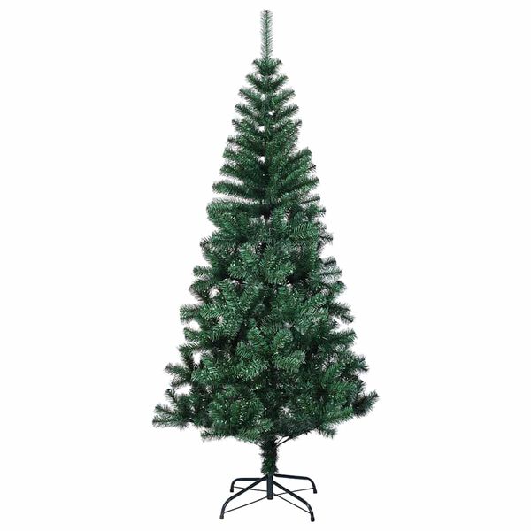 vidaXL Sapin de No&euml;l artificiel pr&eacute;-&eacute;clair&eacute; Vert 180 cm PVC et m&eacute;tal