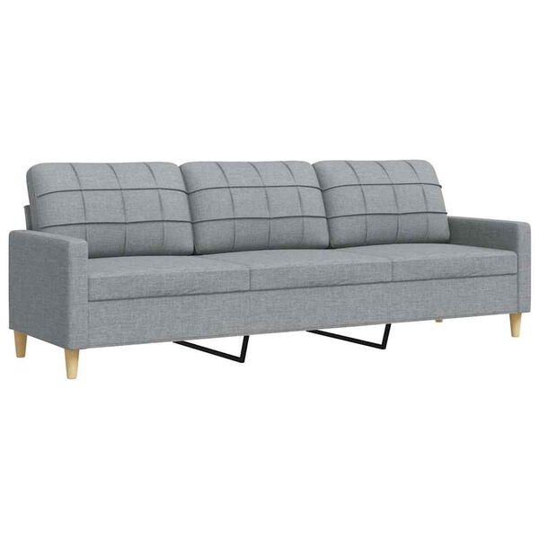 vidaXL Canapé à 3 places Gris clair 210 cm Tissu