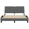 vidaXL Cadre de lit sans matelas gris fonc&eacute; 140x190 cm tissu