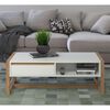 Trendteam Table basse Dakota Blanc et ch&ecirc;ne artisanal