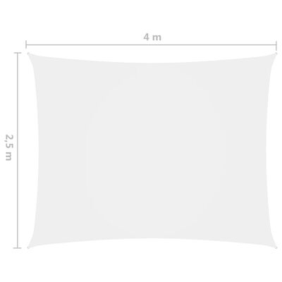 vidaXL Voile de parasol tissu oxford rectangulaire 2,5x4 m blanc